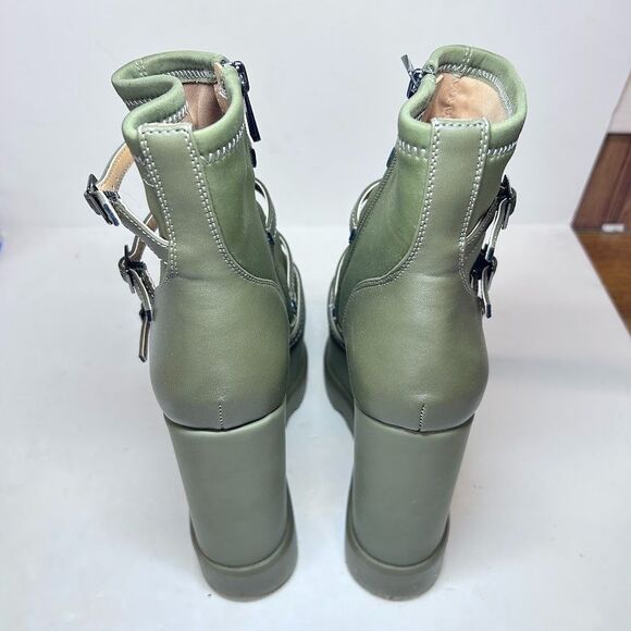 Jessica Simpson Womens 9.5 M Uniform Green Neoprene Chaela Wedge Booties NIB YC9